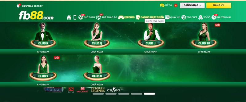 Có tới 6 sảnh cược Casino đang hoạt động tại FB88